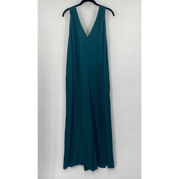 Anthropologie Juniper Jumpsuit Wide Leg Relaxed Fit Open Back Teal Womens Small - Picture 2 of 10
